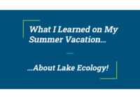 What I Learned on My Summer Vacation…About Lake Ecology